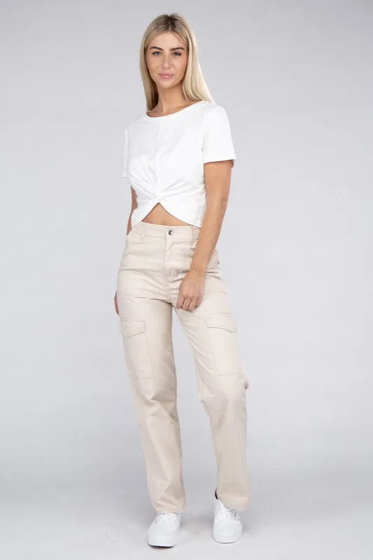 Everyday Wear Elastic-Waist Cargo Pants // 3 Colors