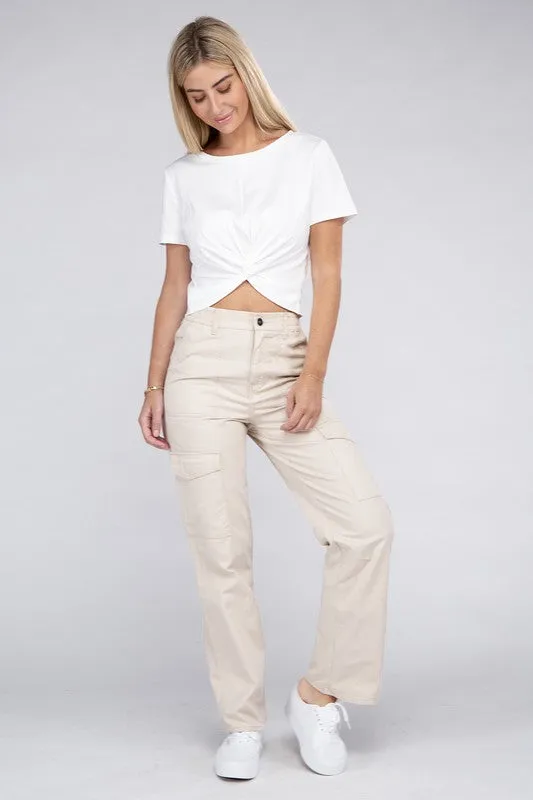 Everyday Wear Elastic-Waist Cargo Pants // 3 Colors