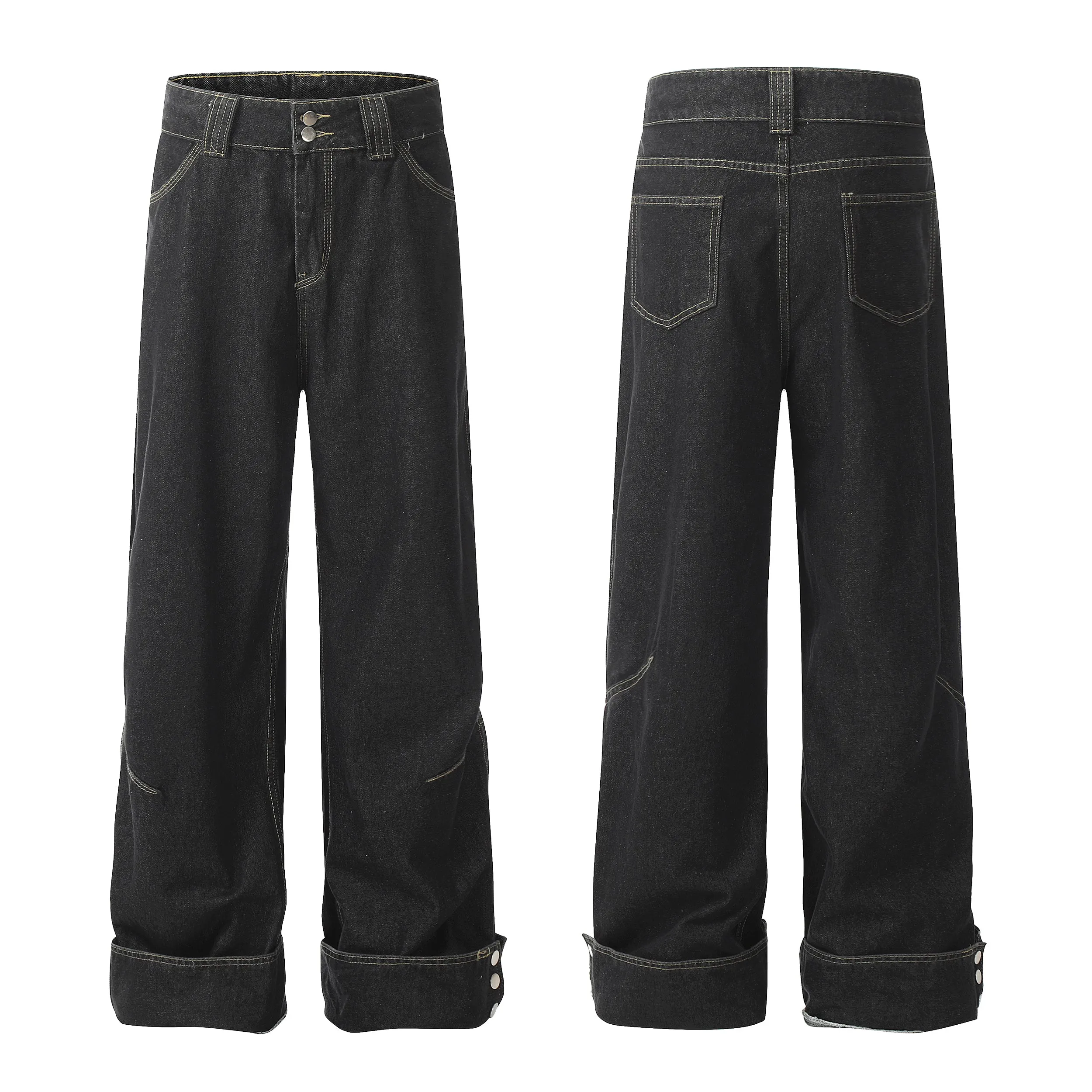 Faire Echo Double-Breasted High-Waist Jeans