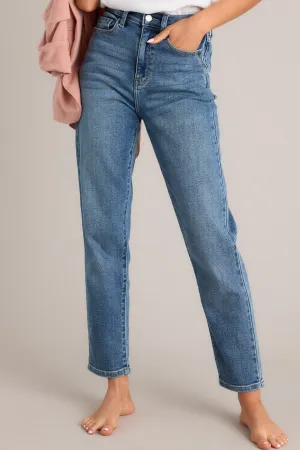 Felt Like It Medium Wash Stretch Straight Leg Jeans