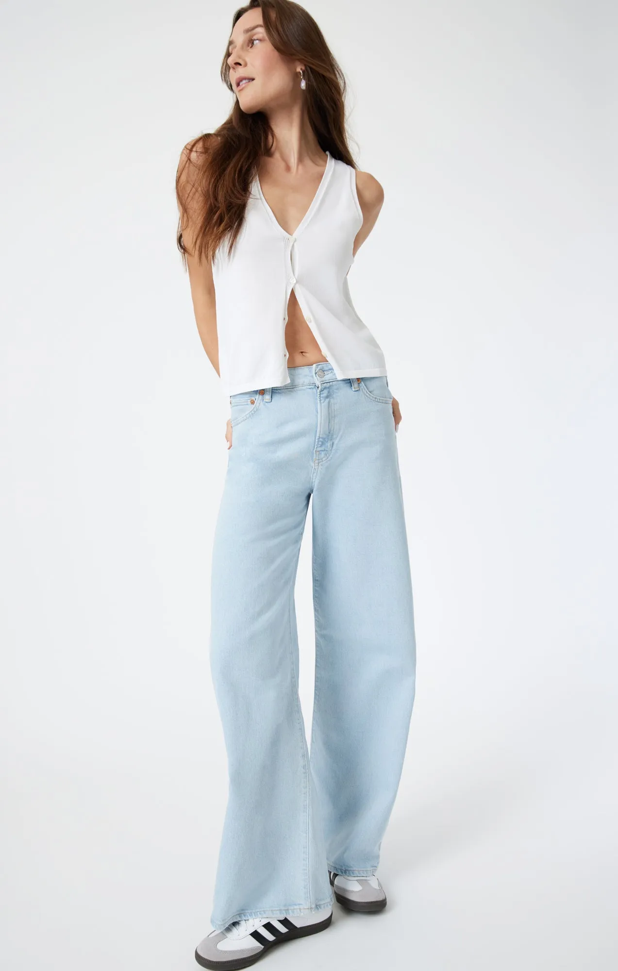 FLORIDA WIDE LEG IN BLEACHED RECYCLED BLUE