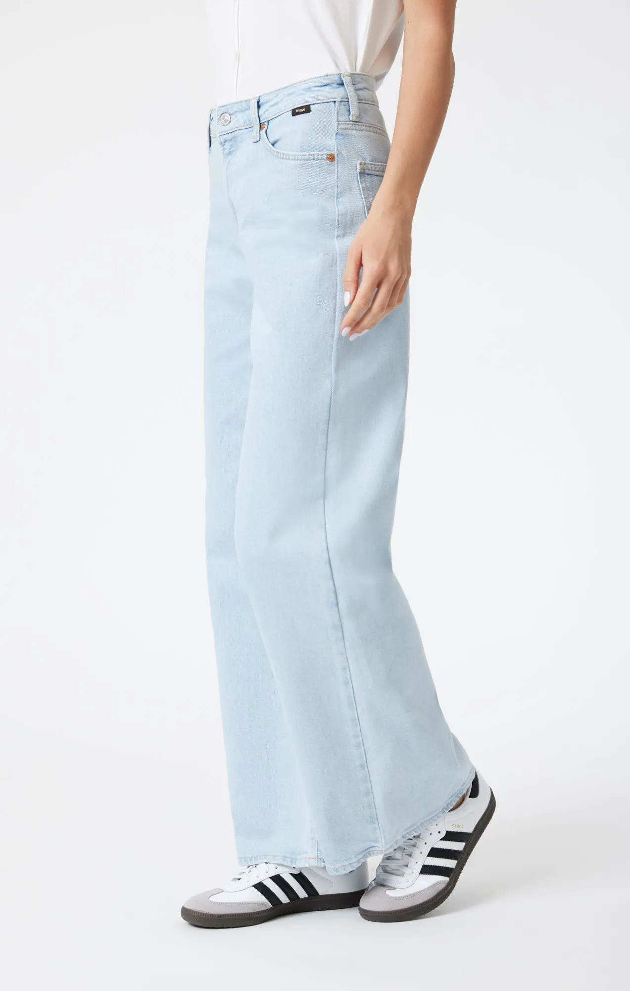 FLORIDA WIDE LEG IN BLEACHED RECYCLED BLUE