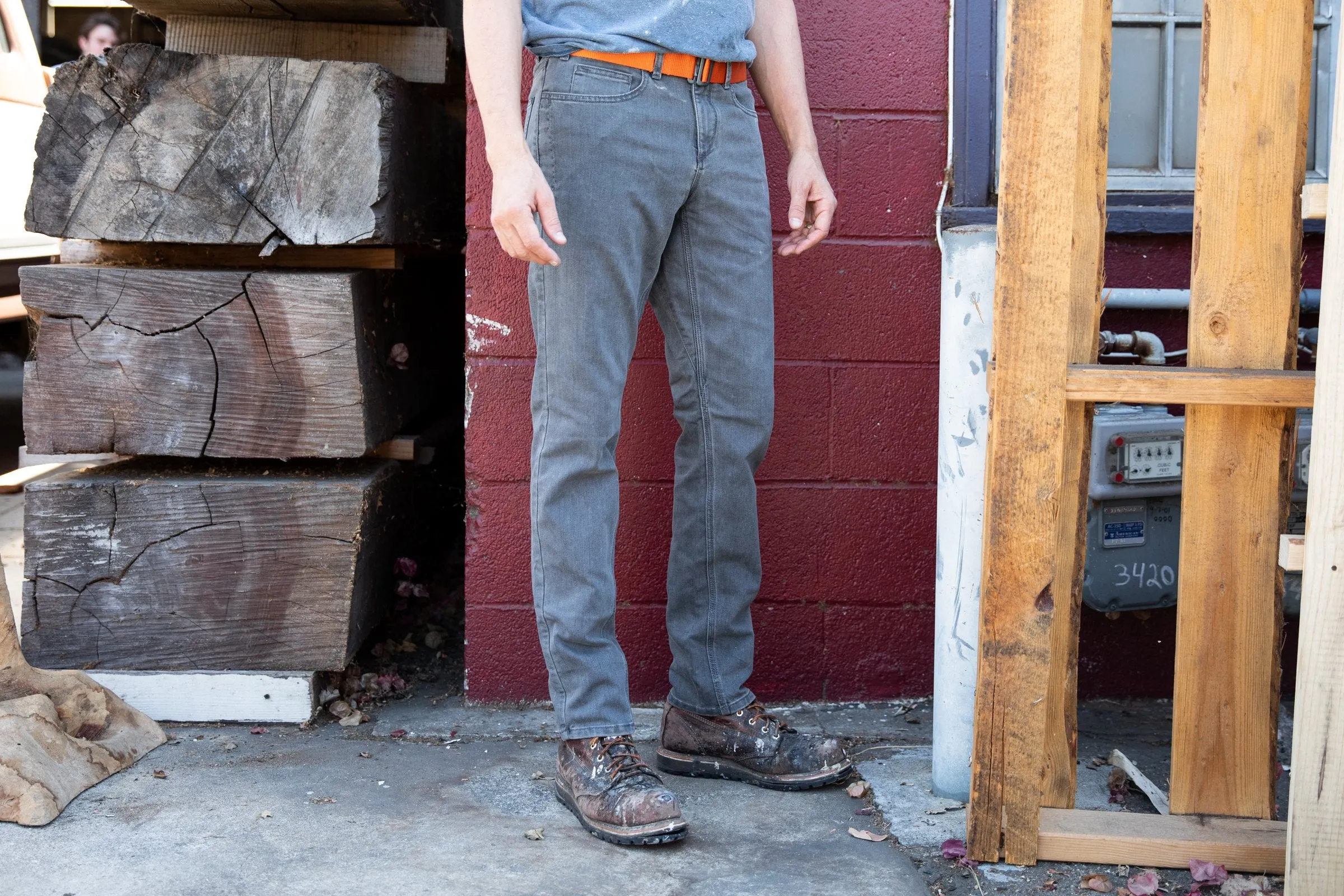 grey wash CORDURA® slim jeans