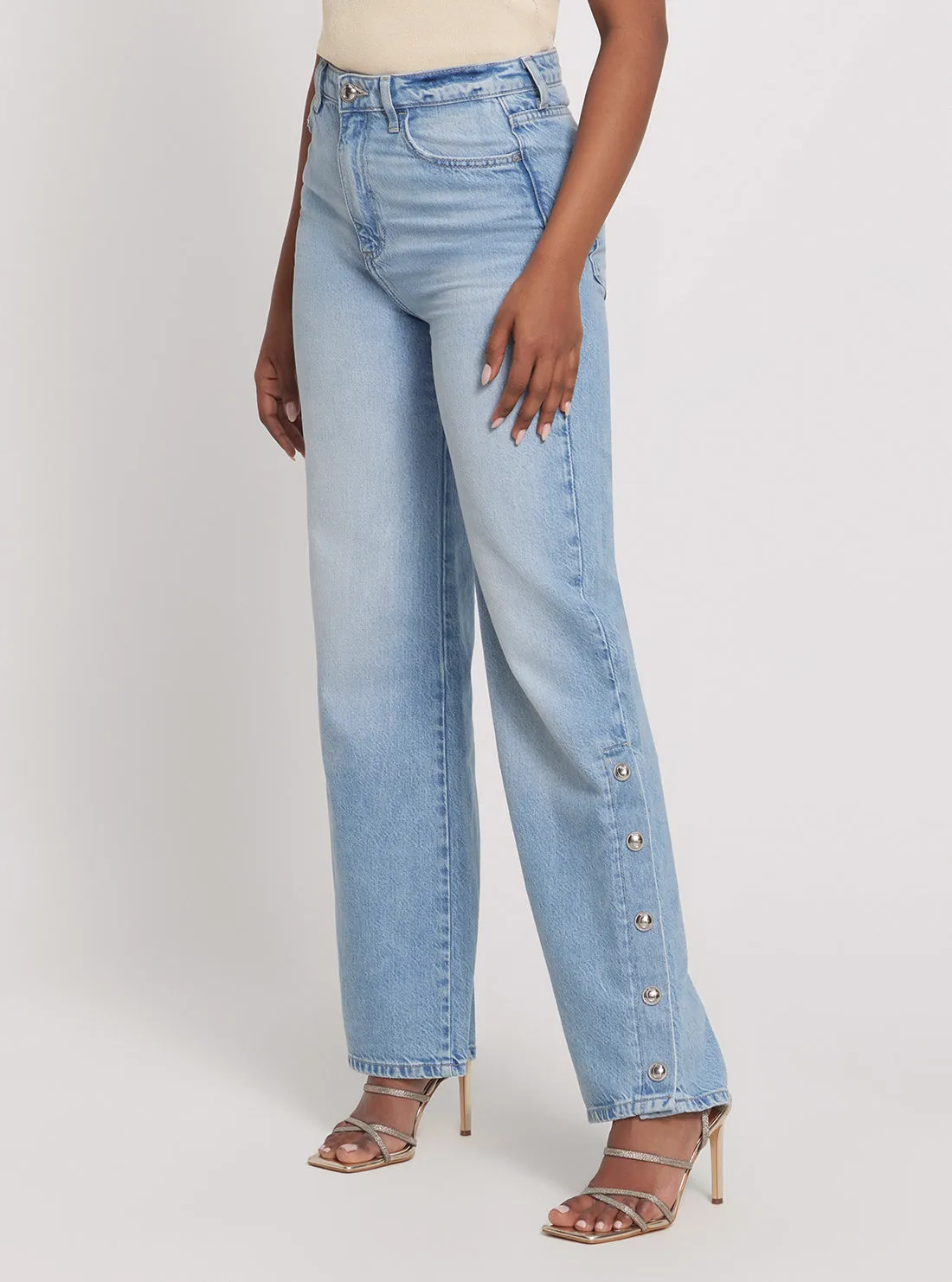 High-Rise Paz Wide Leg Denim Jeans in Light Wash