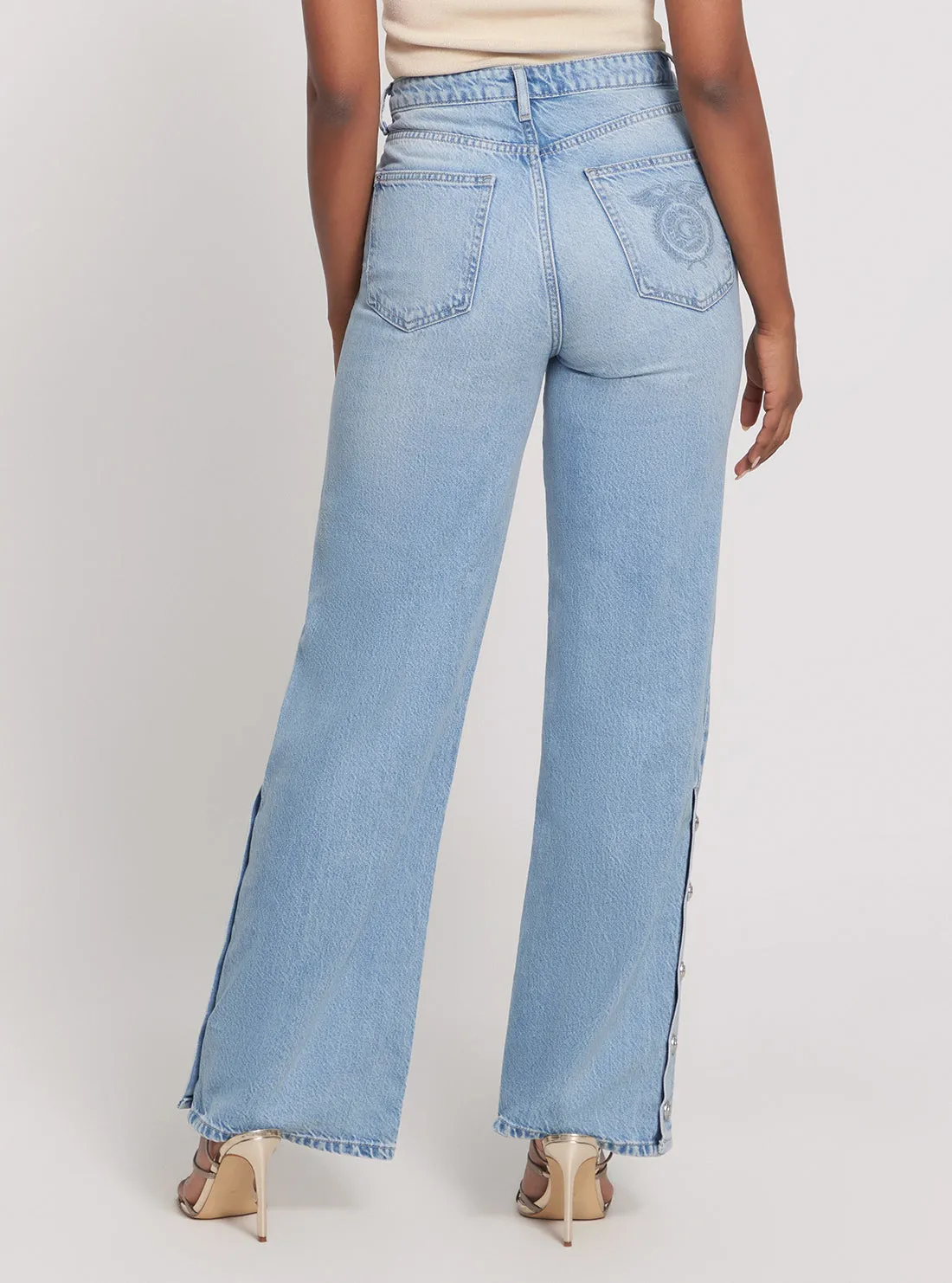 High-Rise Paz Wide Leg Denim Jeans in Light Wash