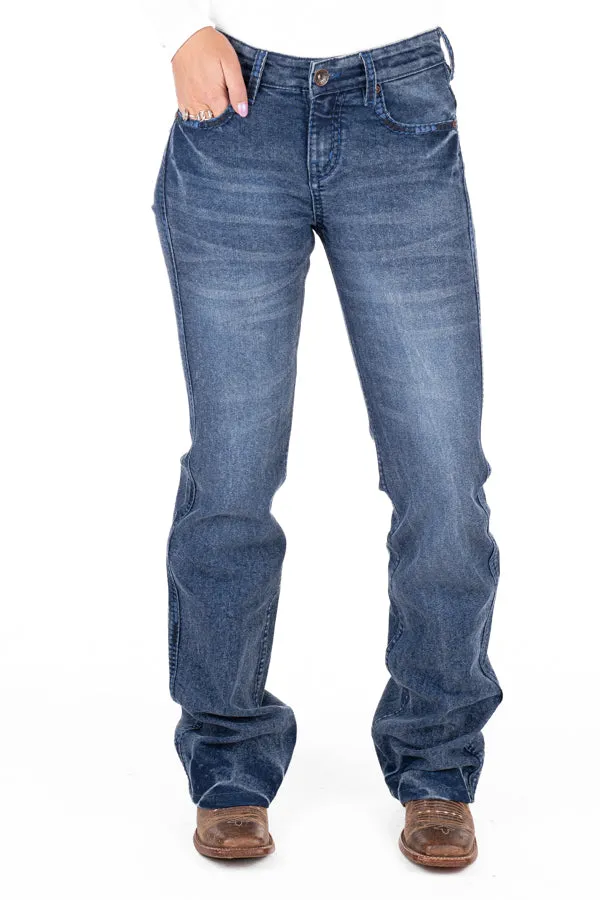 High Rise - SR2150 "Waverly" Navy Arrow Stitch Jeans