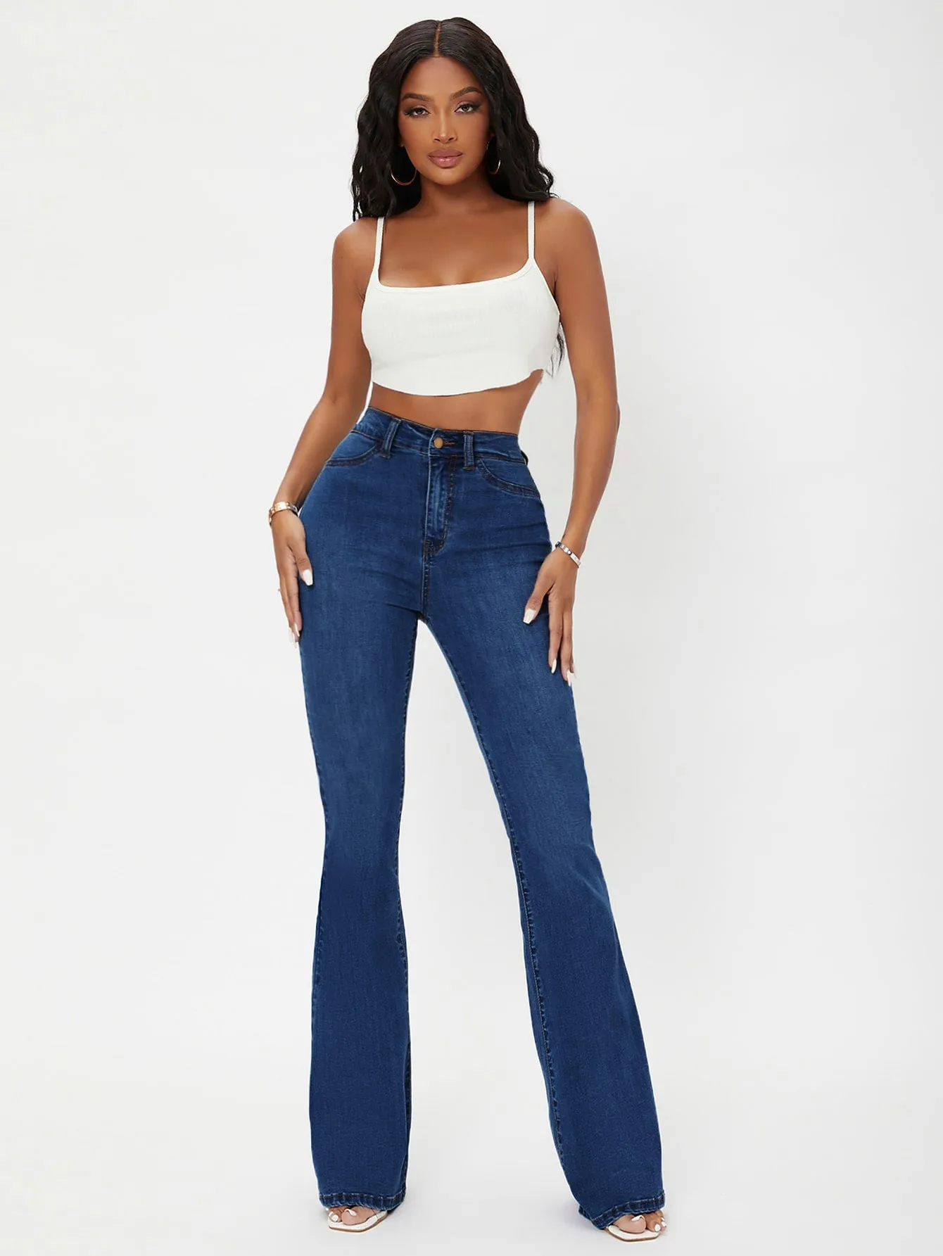 High Waist Flare Leg Jeans