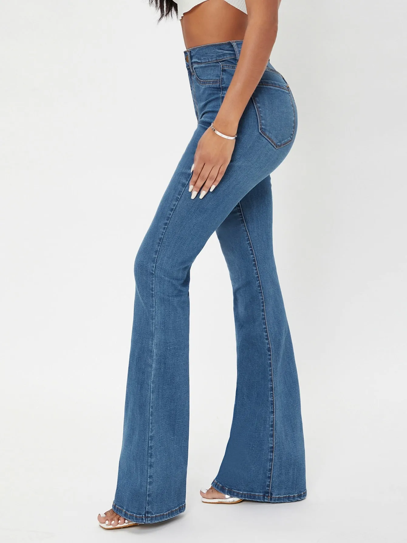 High Waist Flare Leg Jeans