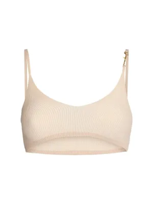 Jacquemus   Le Bandeau Pralu rib knit bra top 