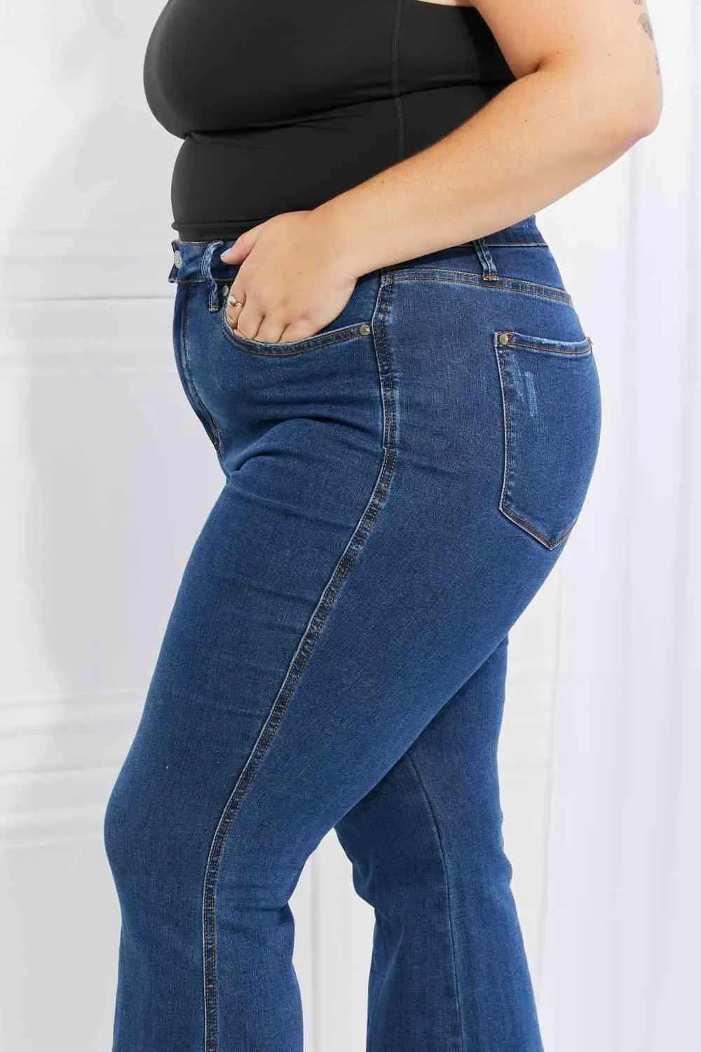 Judy Blue Ava Full Size Cool Jeans Tummy Control Flare