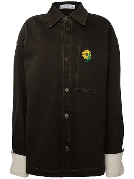 JW Anderson   Oversize contrast cuff denim shirt 