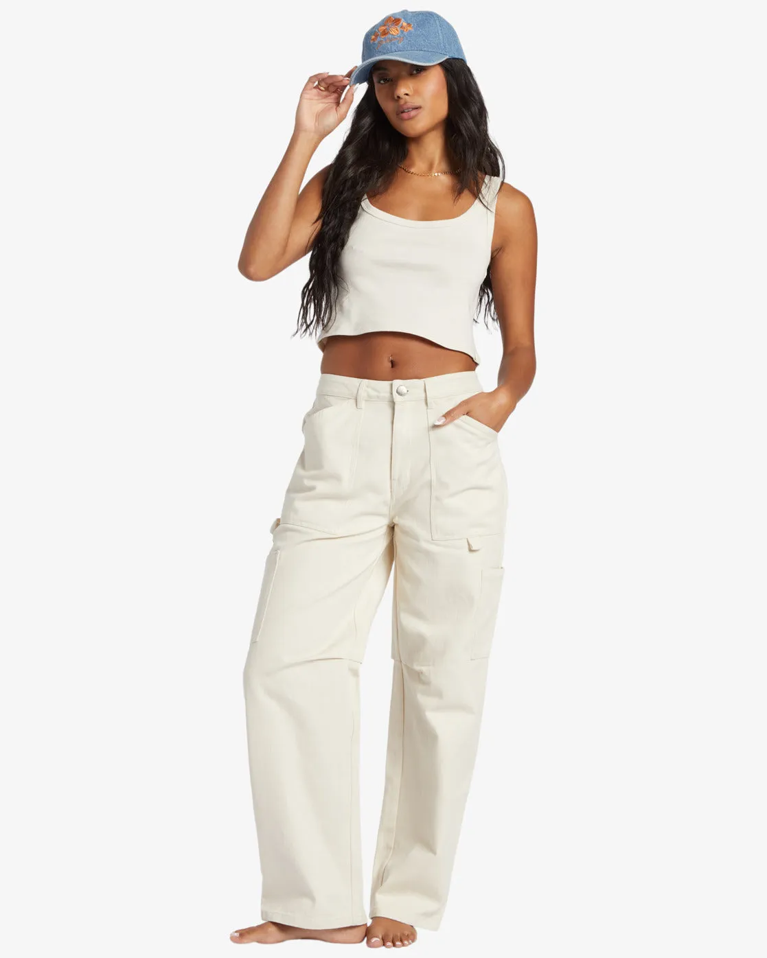 Leia Cargo Pants - White Cap