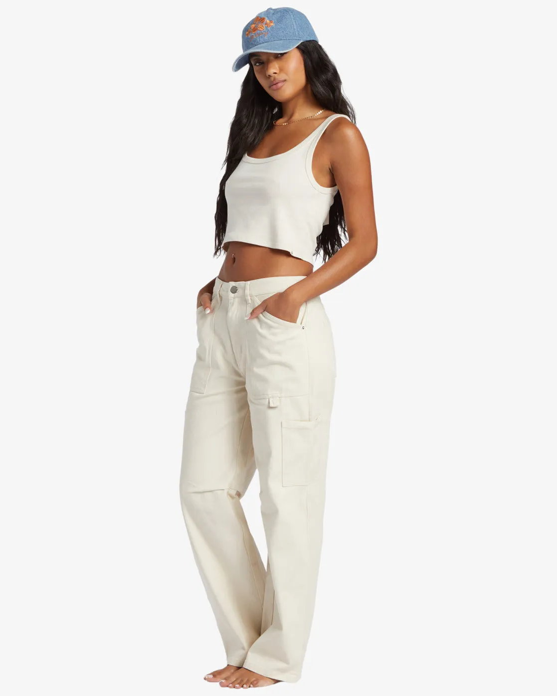 Leia Cargo Pants - White Cap