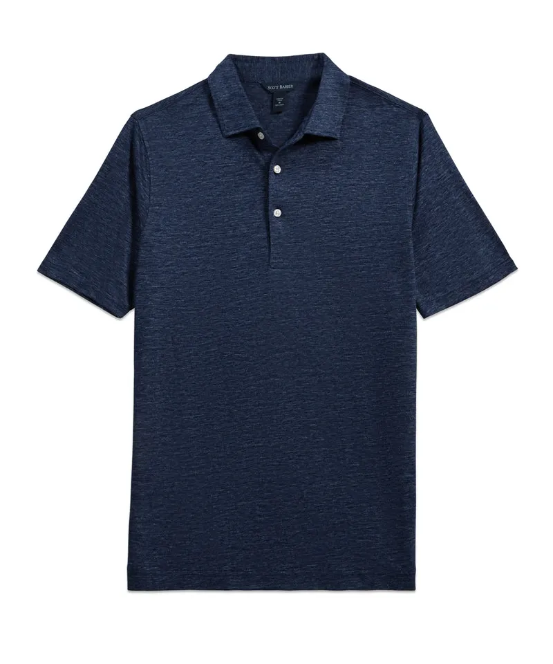 Linen Mélange Polo - Denim