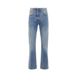 Linon Denim Pants in Light Blue/Tabac