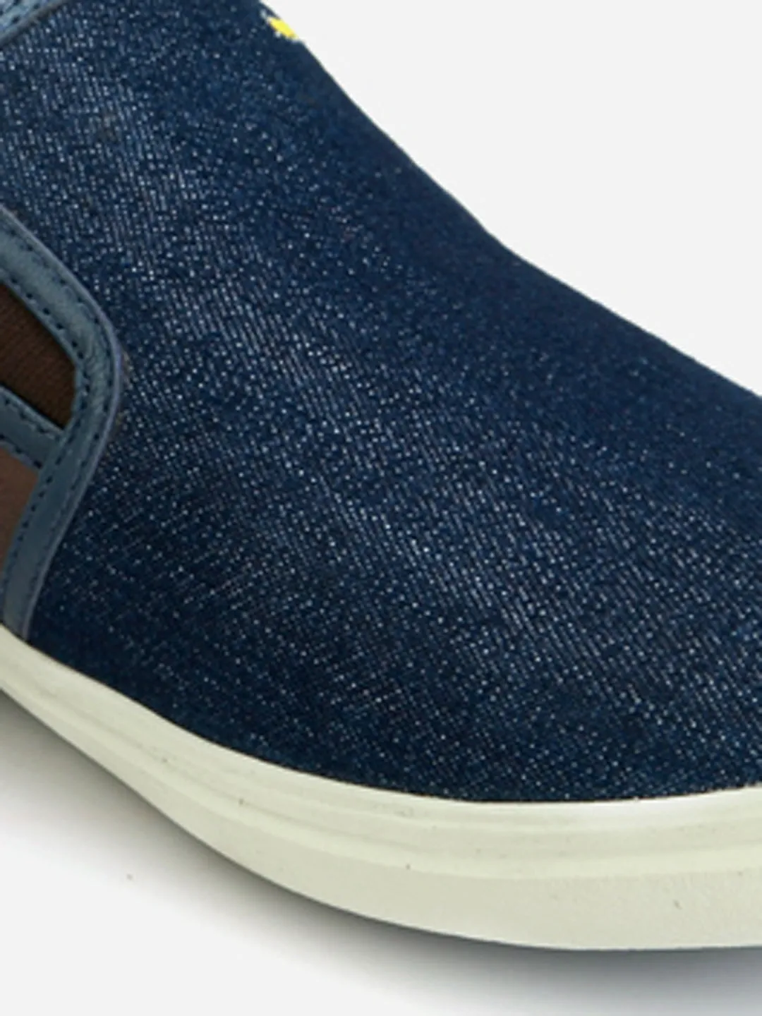 Men's Blue Brown Denim Smart Casual Slip On (IX1032)