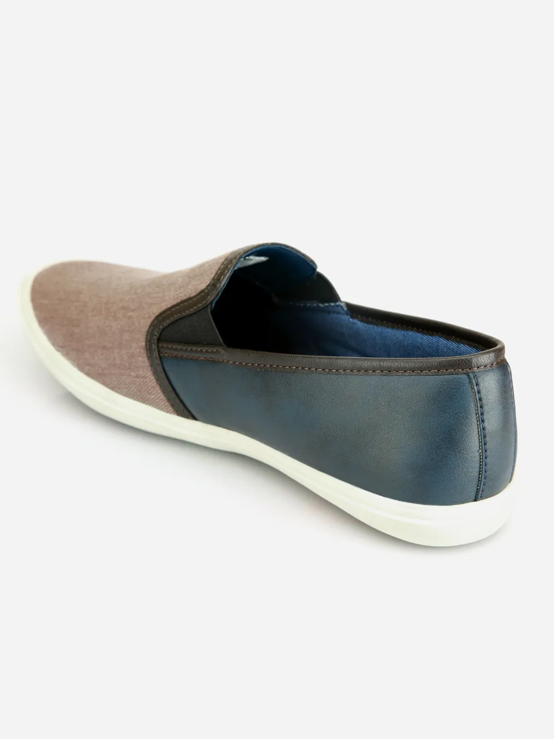 Men's Brown Navy Denim Smart Casual Slip On (IX1032)