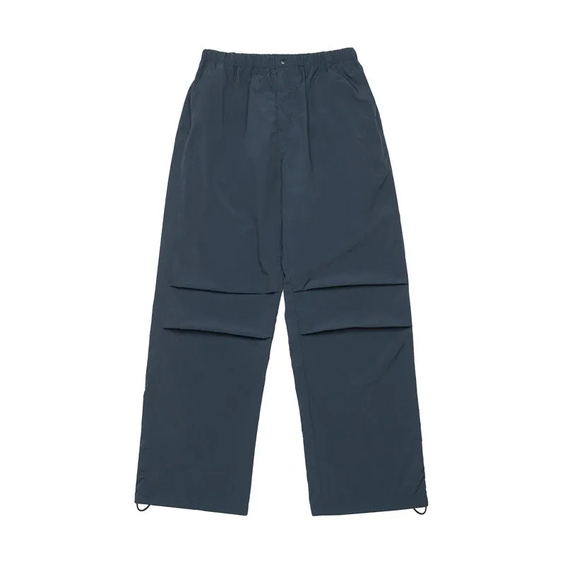 Men's Pleated Leisure Cargo Couple Street Solid Color Straight-leg Wide-leg Pants