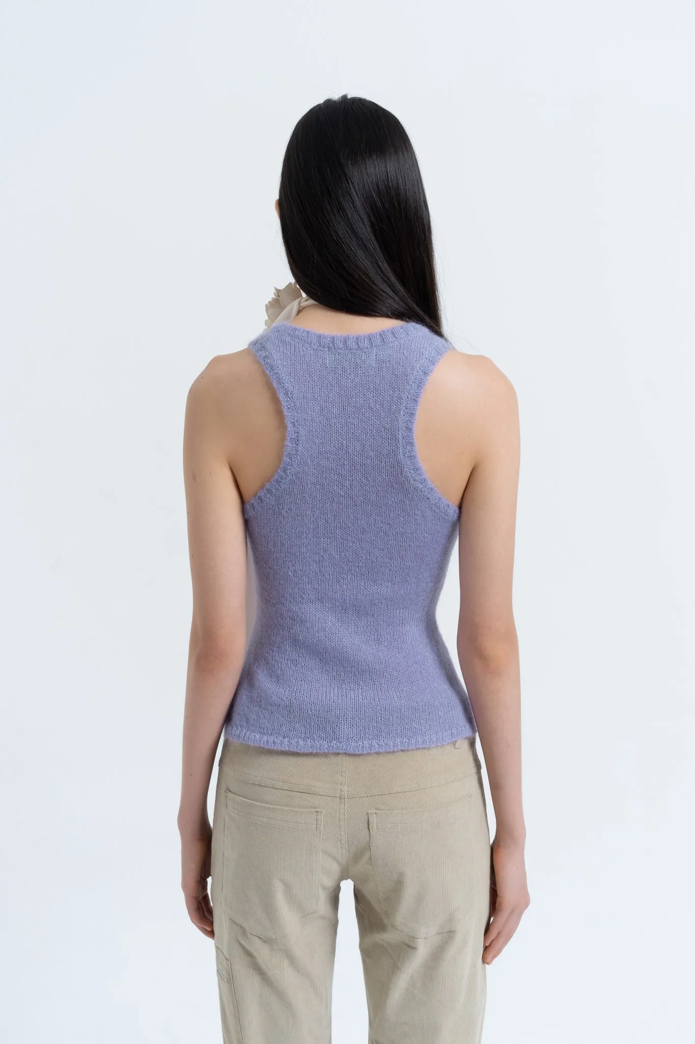 Mohair Racer Tank in Purp