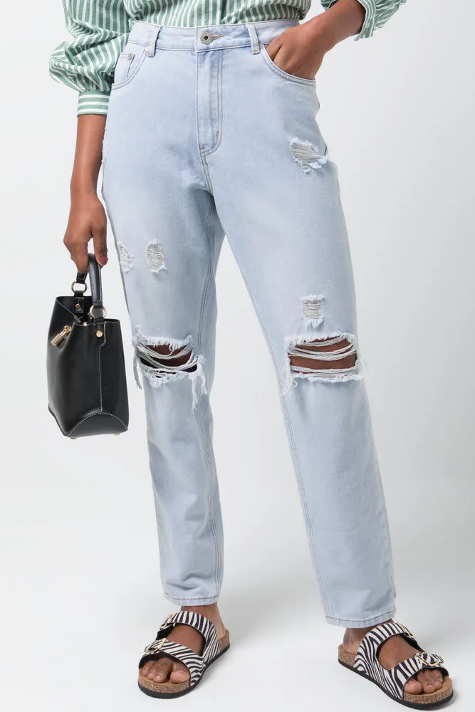 Moms Denim Jeans Light Blue