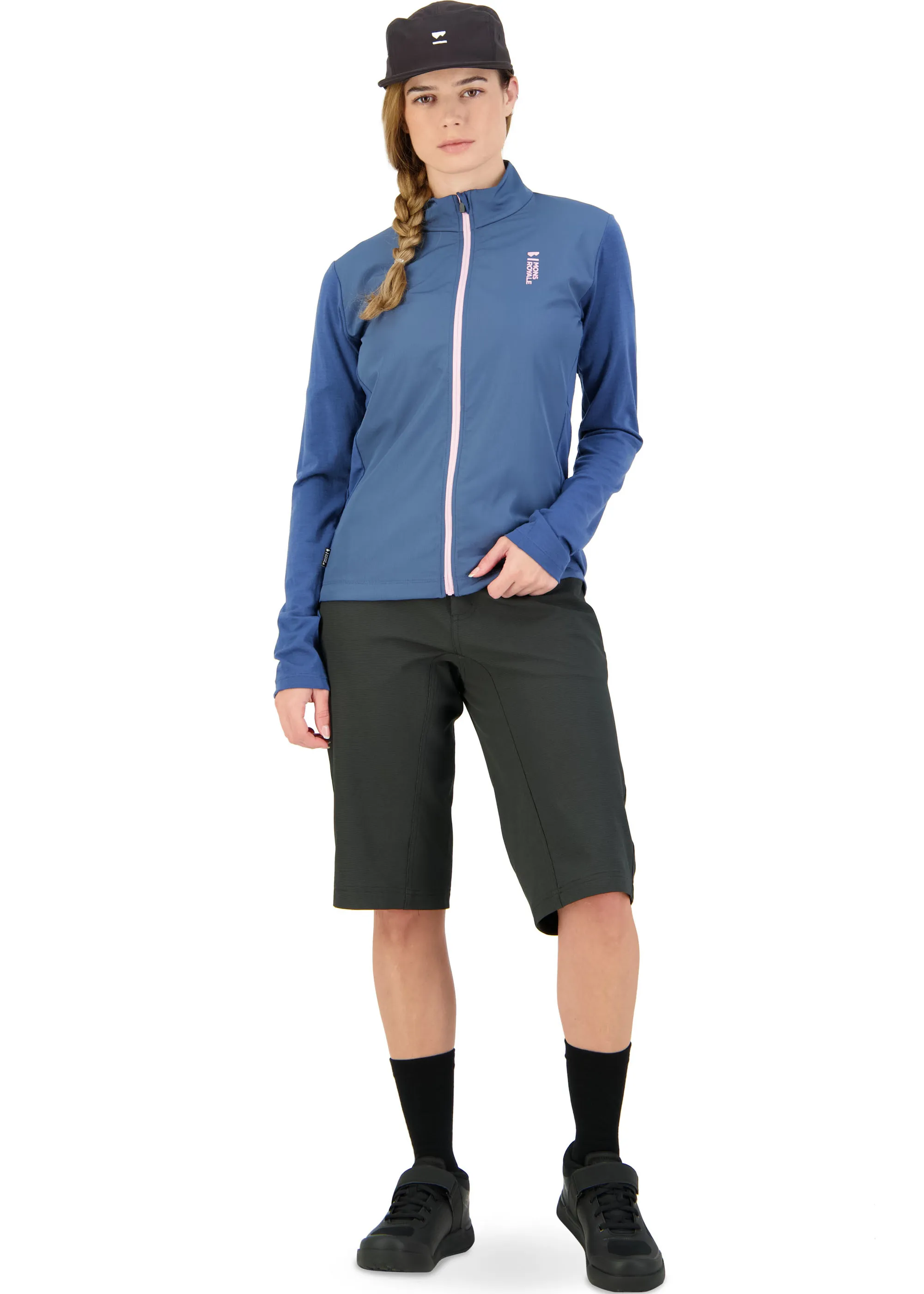 Mons Royale Women&#x27;s Redwood Wind Jersey Dark Denim | Buy Mons Royale Women&#x27;s Redwood Wind Jersey Dark Denim here | Outnorth