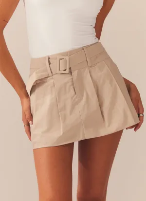 Mooncharged Mini Skirt - Mushroom Grey