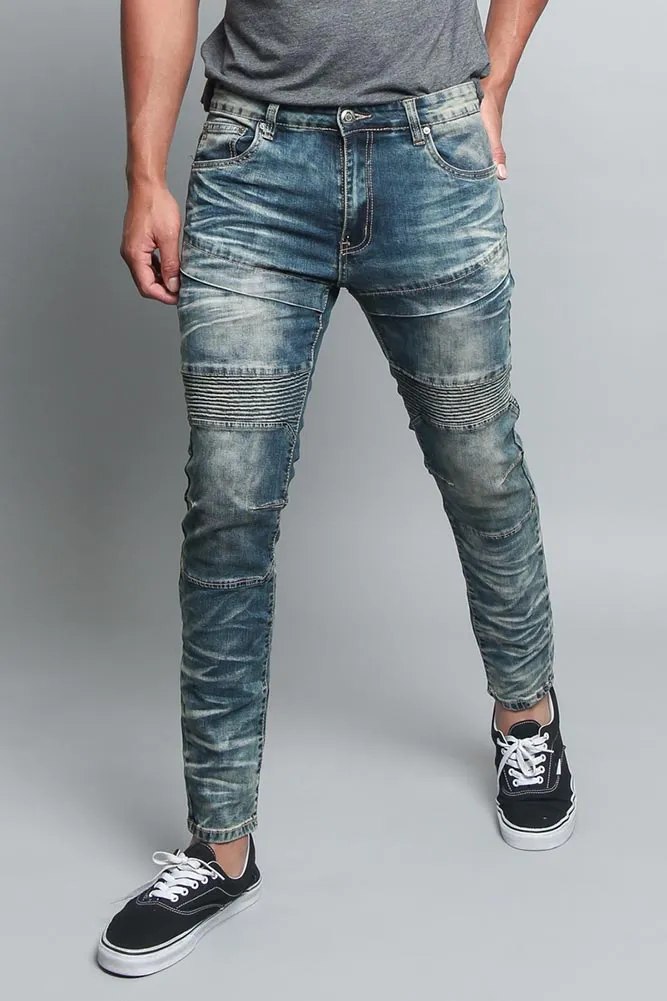 Moto Biker Denim Jeans