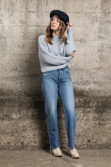 Moussy Mv Ashleys Wide Straight Jeans in Blue