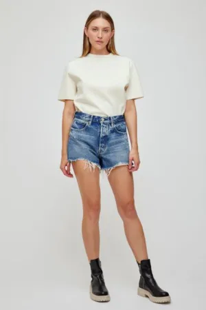 Moussy Vintage MV Reedy Shorts in Blue Denim