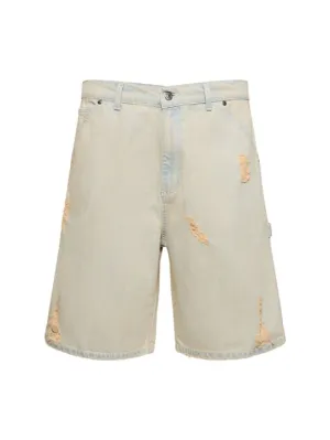 MSGM   Distressed cotton denim shorts 