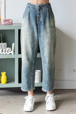 Oli & Hali Mineral Washed Baggy Jeans in Denim