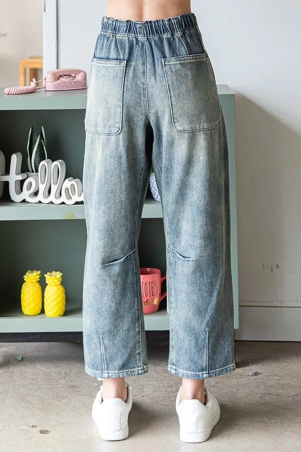 Oli & Hali Mineral Washed Baggy Jeans in Denim