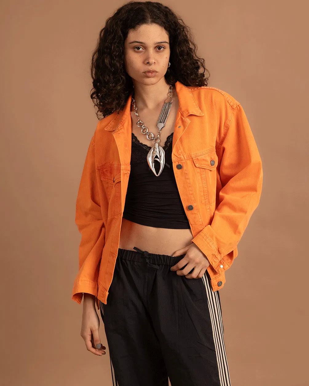 Orange Denim Jacket