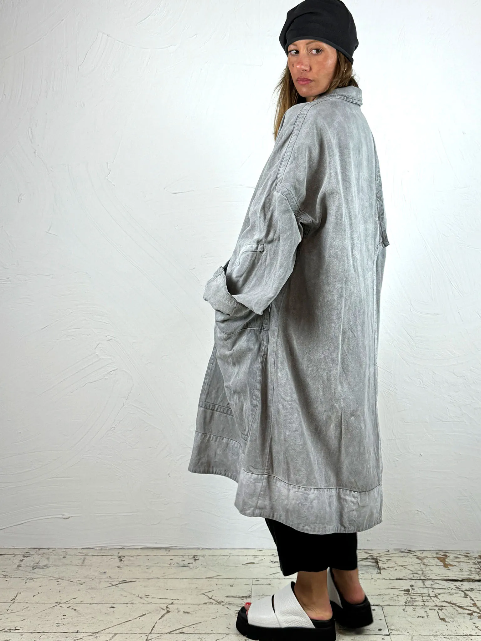 Oversized Denim Coat in 110 Light Blue