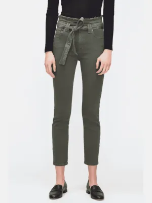 Paperbag Waist Pant- Army Green