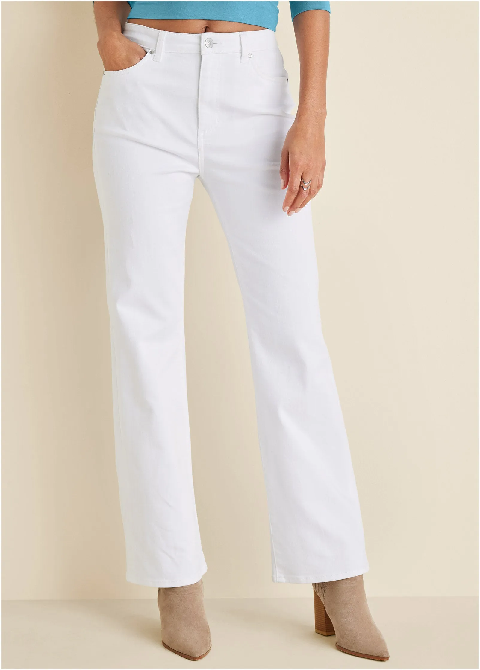 Penelope Modern Flare Jeans - White