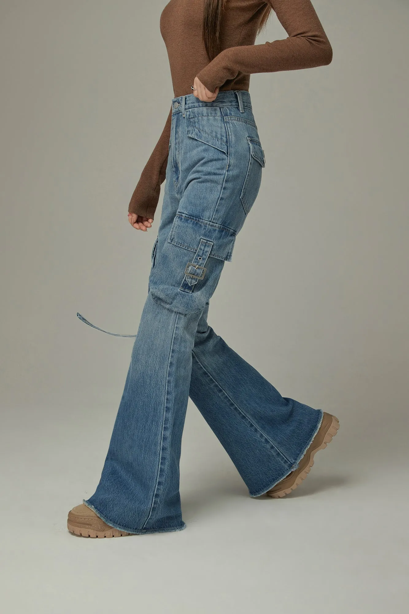 Pocket Bootcut Denim Jeans