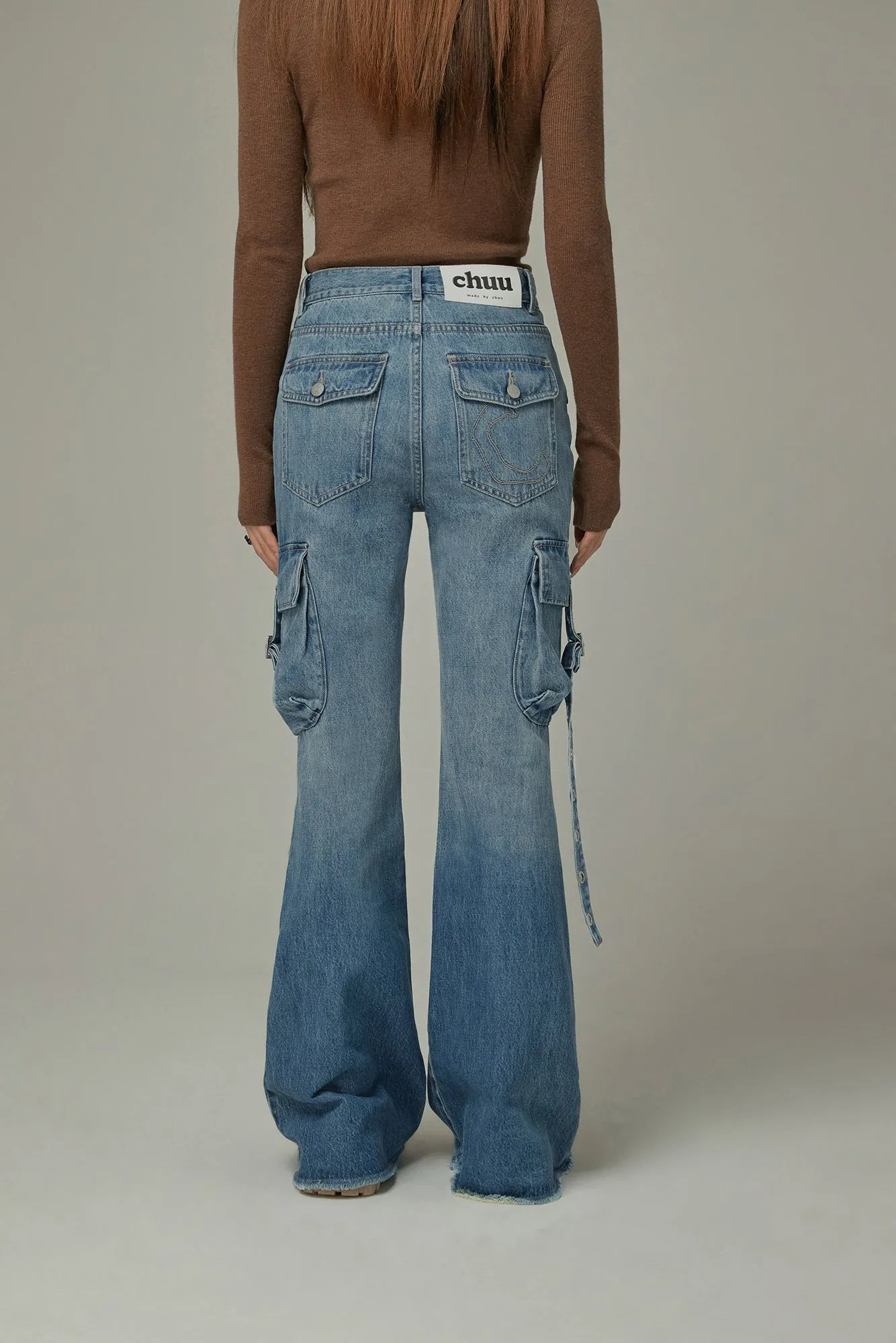 Pocket Bootcut Denim Jeans