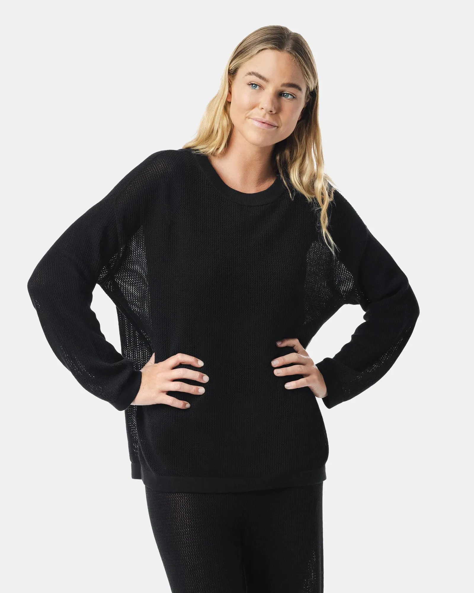 popular  Long Sleeve Oversized Knit Top - Piping Hot