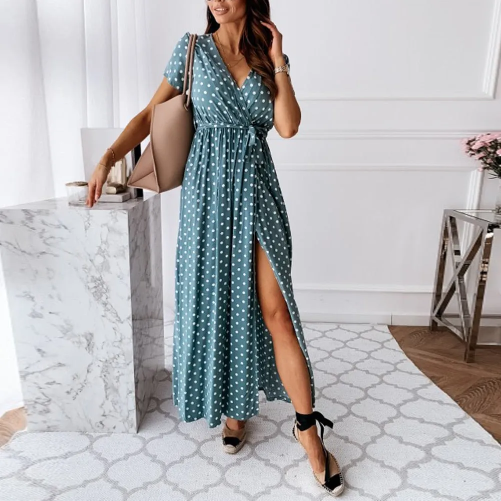 Queen - Long Dotted Wrap Dress