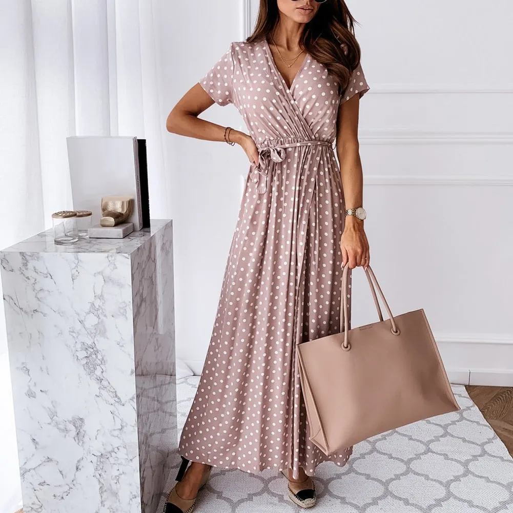 Queen - Long Dotted Wrap Dress