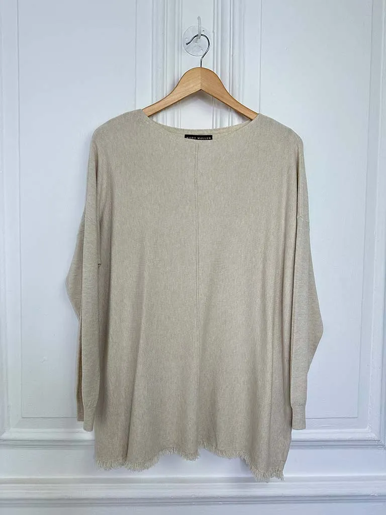 Raw Edge Super Soft Knit - Ecru