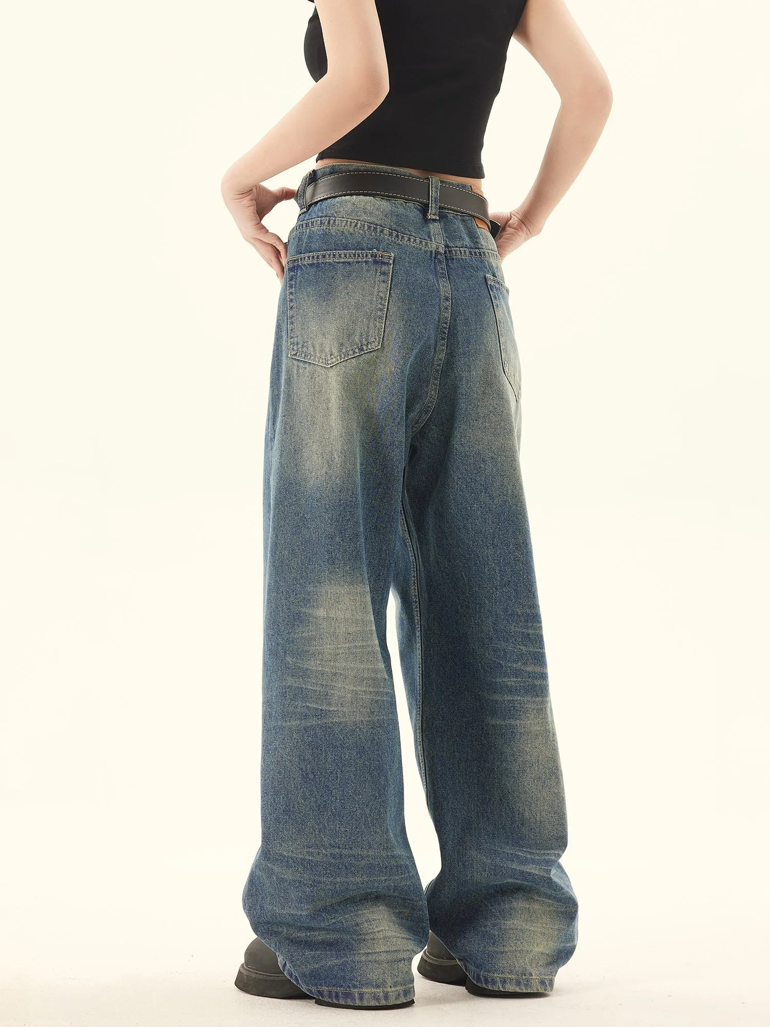 Retro Wash Wide Denim Jeans