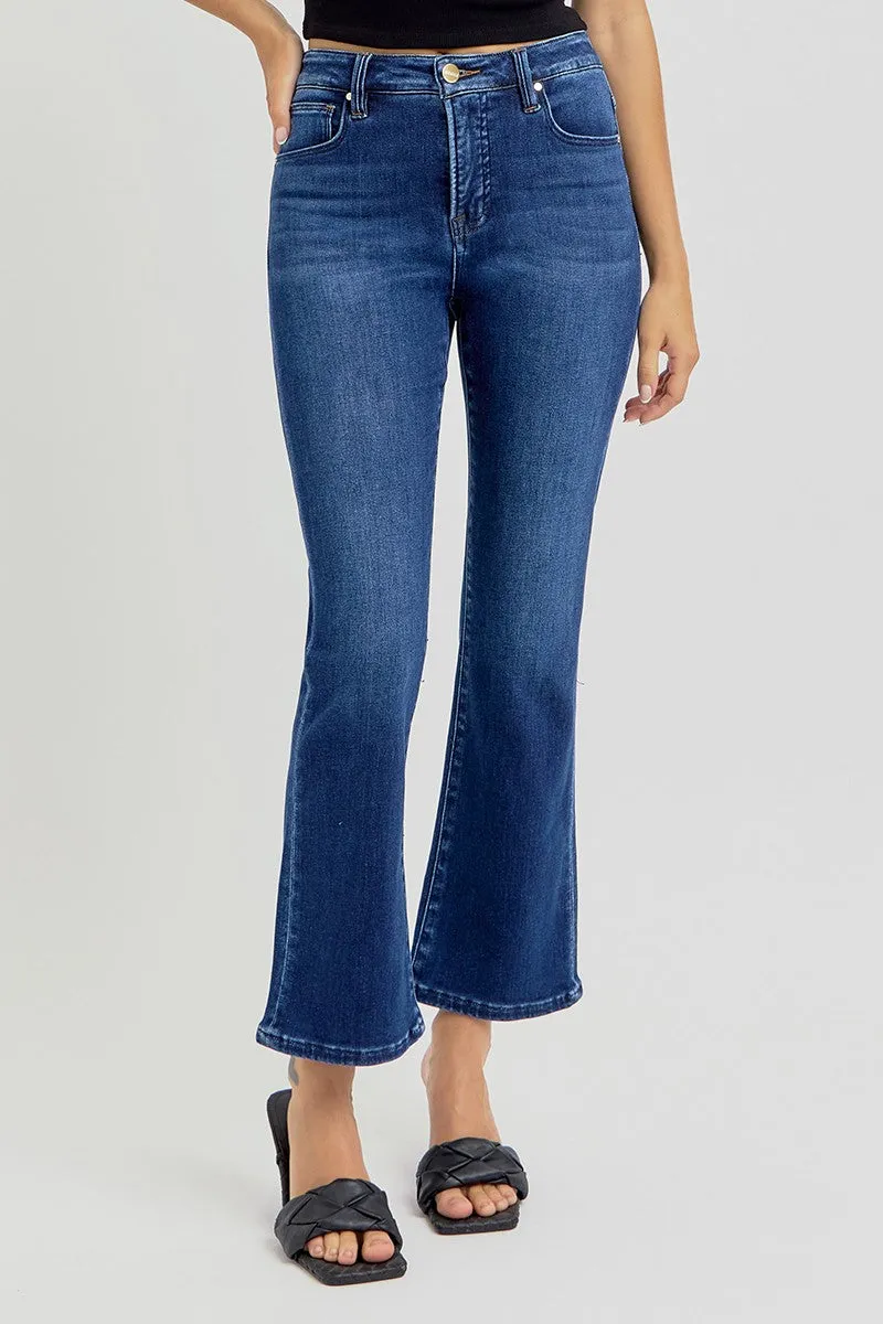 Risen Jeans - Tummy Control High Rise Crop BootCut Jeans - RDP5946