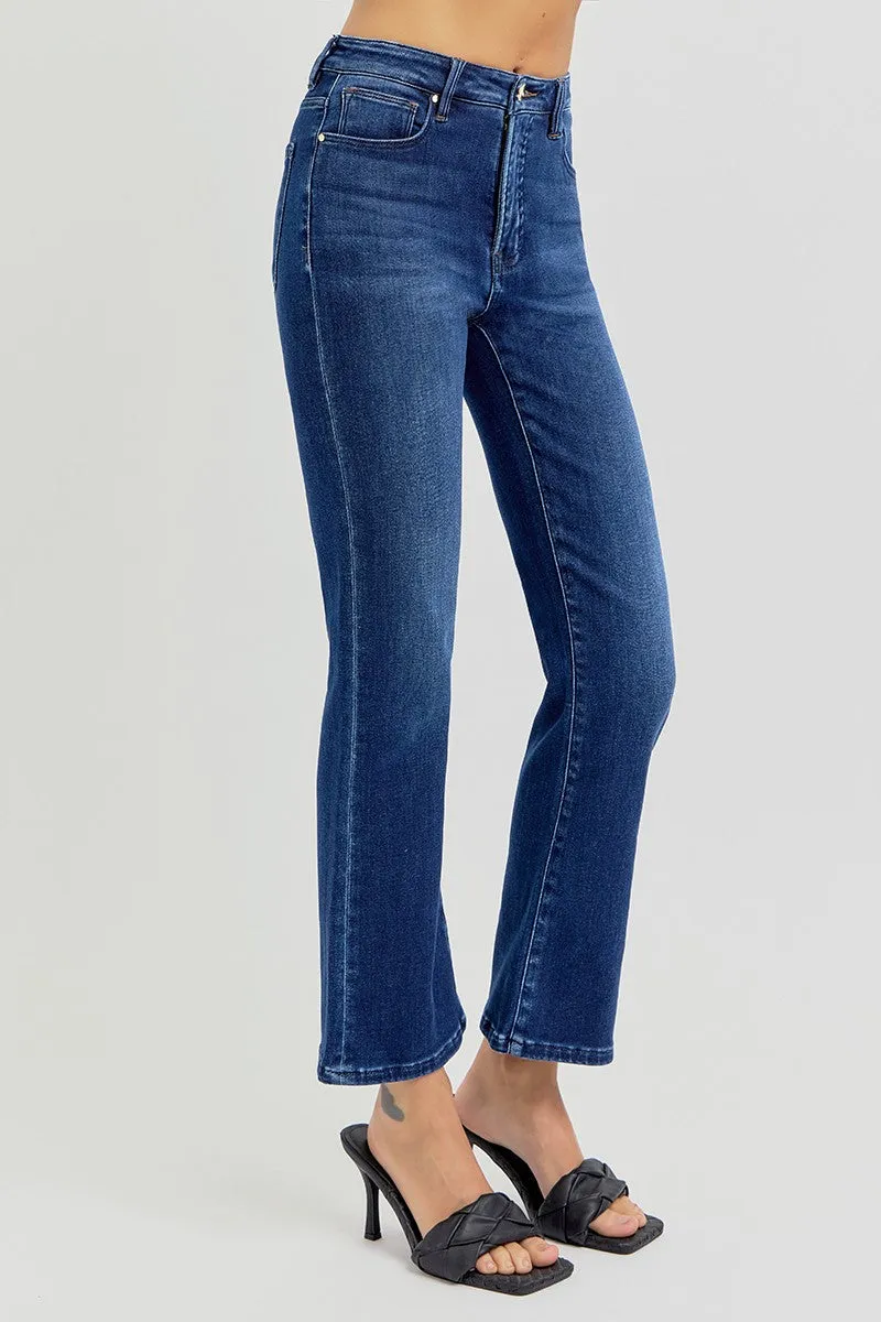 Risen Jeans - Tummy Control High Rise Crop BootCut Jeans - RDP5946