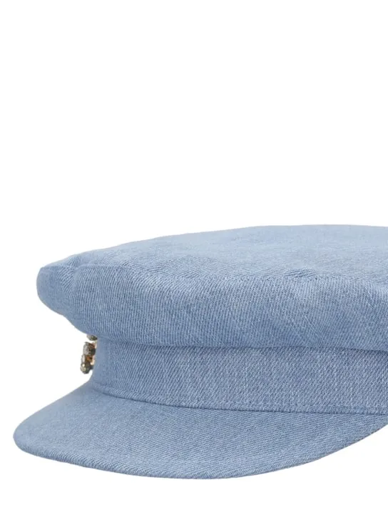 Roger Vivier   RV crystal broach denim sailor cap 