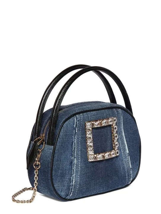 Roger Vivier   Viv&#x27; Ladybug denim top handle bag 