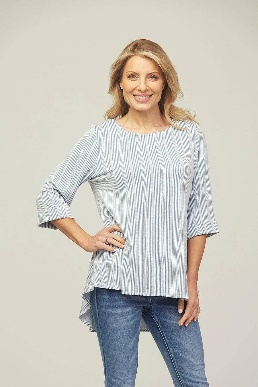 Saloos Straight Fit Panelled Blouse with Necklace