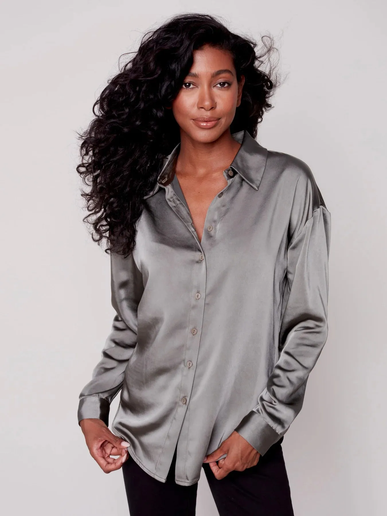 Satin Button Blouse