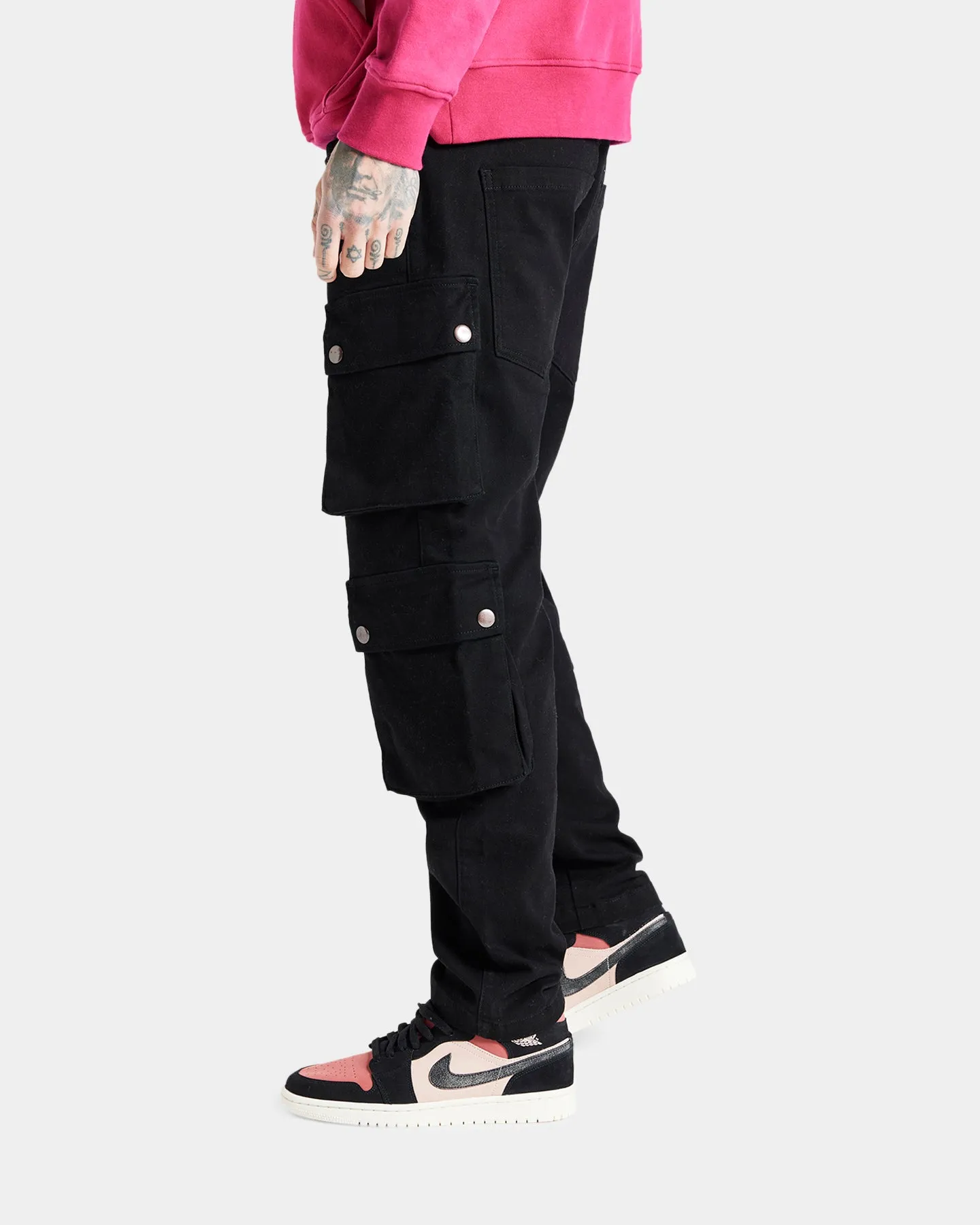 Sik Silk Loose Fit Cargo Pants Black